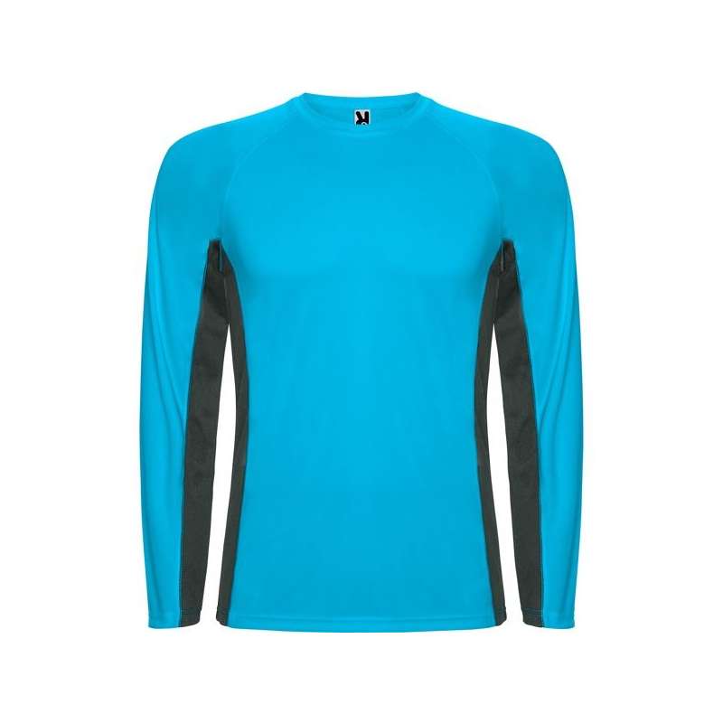 Langarm T-Shirt aus zwei Polyesterstoffen - Sport-T-Shirt zu Großhandelspreisen