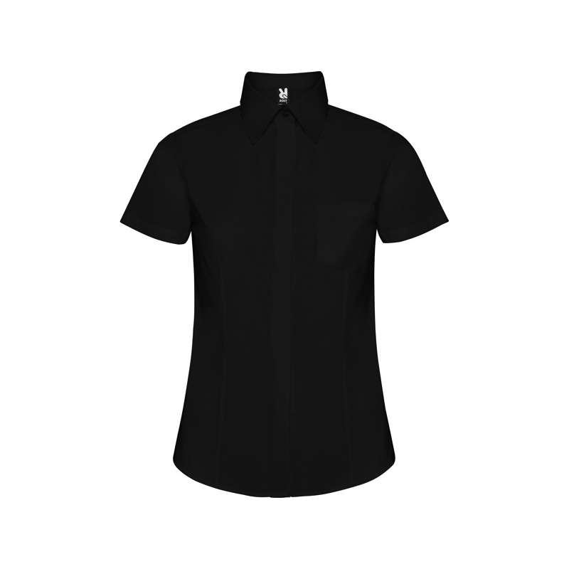 Korte mouw blouse met verborgen knopen - Damesblouse tegen groothandelsprijzen
