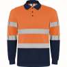 Polo technique manches longues haute visibilité POLARIS L/S - Polo respirant à prix grossiste