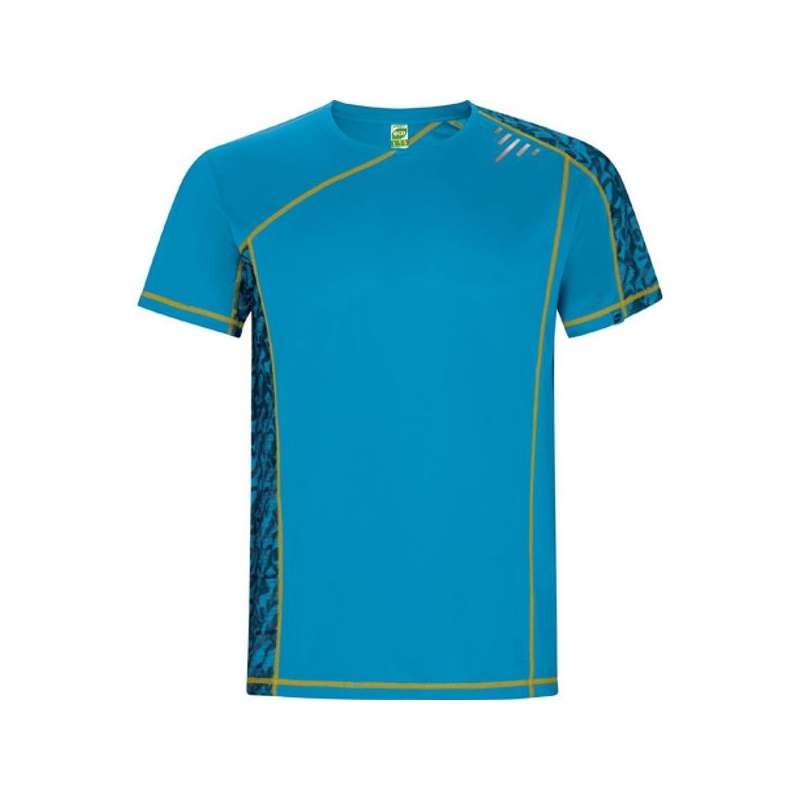 T-shirt técnico raglan com detalhes impressos a preço grossista - T-shirt desportivo a preço grossista