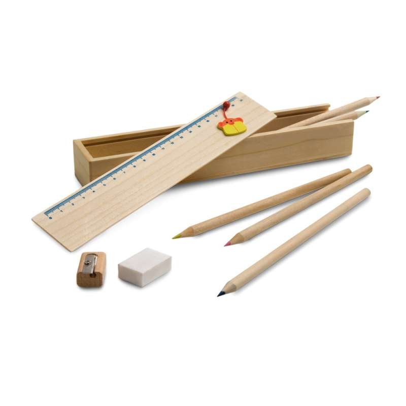 Wooden Coloring Set with 6 Colored Pencils - Wooden product at wholesale prices