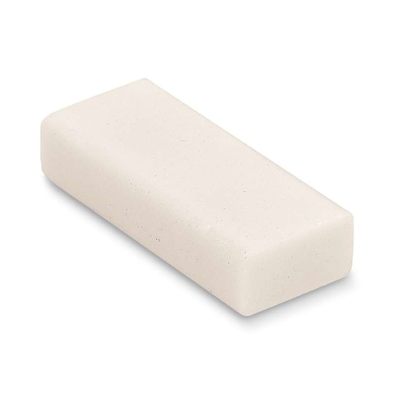 White Rectangular TPR Eraser 55x22x12 mm - Stationery item at wholesale prices