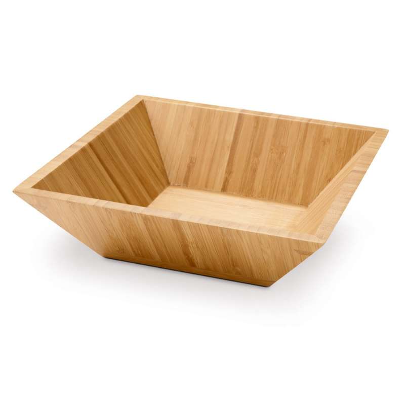 Rectangular Bamboo Salad Bowl 8.4 x 8.4 x 2.8 in at wholesale prices - Wooden product at wholesale prices
