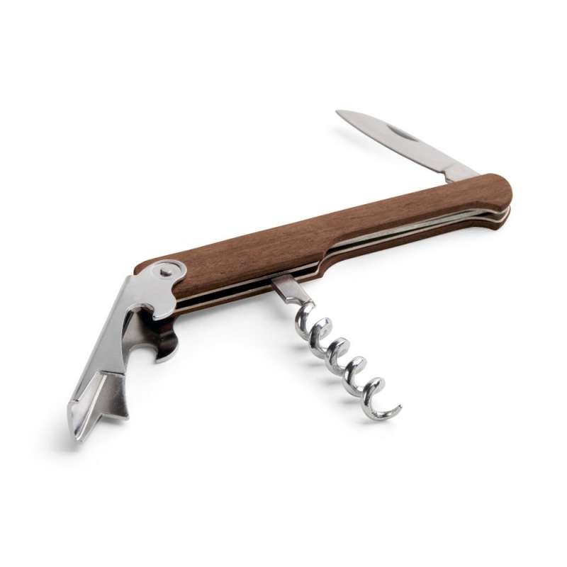 Wooden Corkscrew with Bottle Opener, 109mm at wholesale prices - Wooden product at wholesale prices