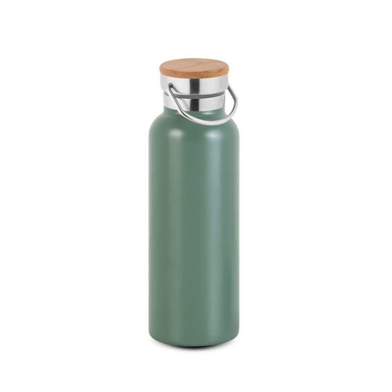 Garrafão inox 500 ml com tampa bambu a preço grossista - Garrafa a preço grossista