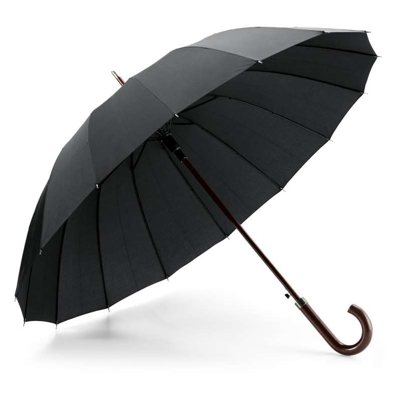 16-Rib Automatic Open Umbrella, 43.7" Diameter - Wooden product at wholesale prices