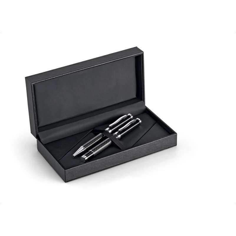 Set av metall- och kolfiberpennor 139 mm - Skrivarset till grossistpris