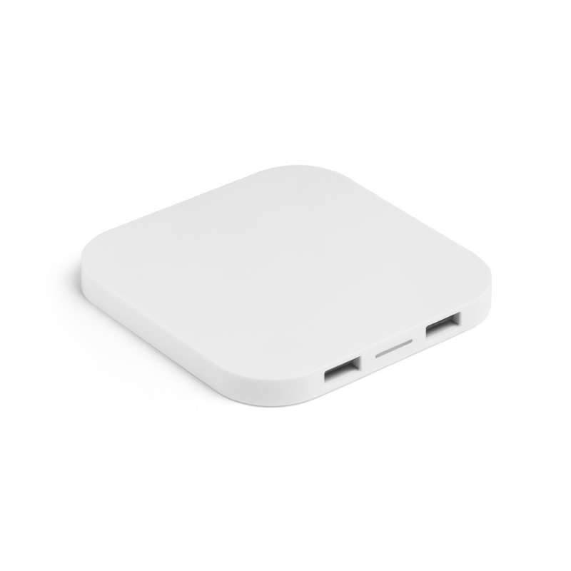Wireless Charger and USB Hub 90mm Square at wholesale prices - High-tech accessory at wholesale prices