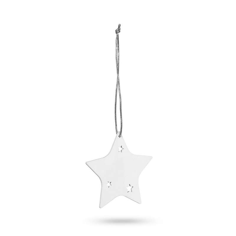 Wooden Star Christmas Decoration, 75mm Size - Wooden product at wholesale prices