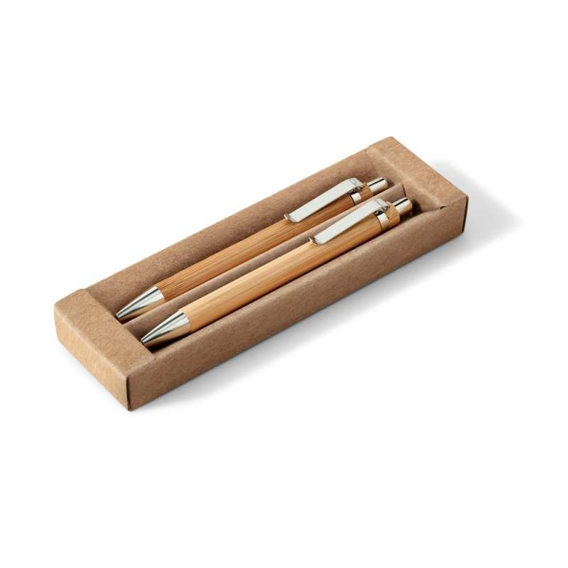 Bamboo Ballpoint and Mechanical Pencil Set - Wooden product at wholesale prices