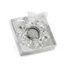 Glas snefnuglys med gaveæske 123x123x30 mm - Stearinlys til engrospris