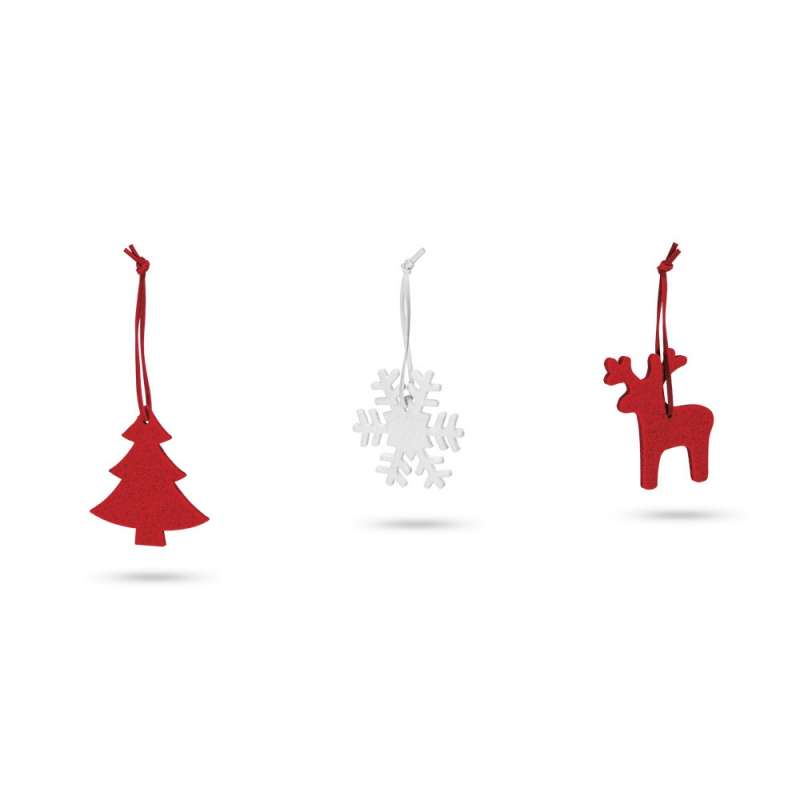 Set di 3 decorazioni natalizie in feltro 65x70 mm - Accessorio di Natale a prezzi all'ingrosso