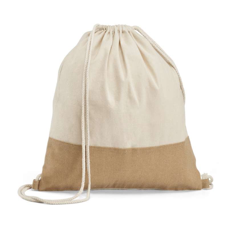 Cotton and Jute Backpack, 370 x 410 mm - Natural product at wholesale prices