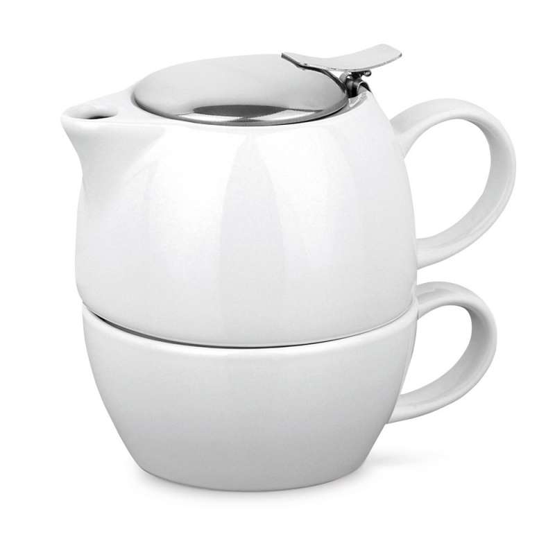 Juego de té en porcelana 2 en 1 - infusor a precios de mayorista