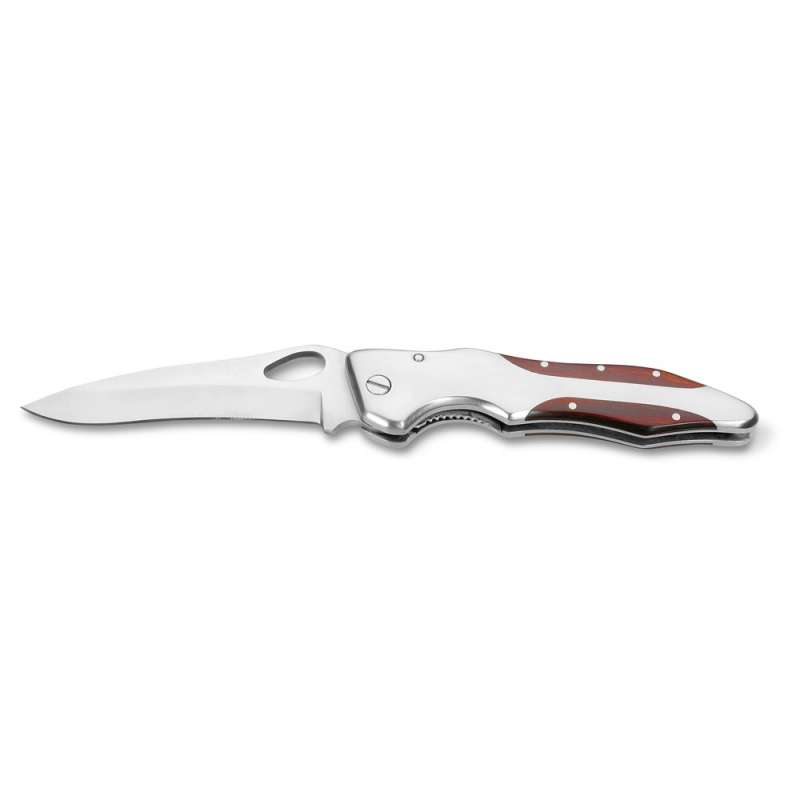 Stainless Steel and Wood Folding Knife, 115 mm - Wooden product at wholesale prices