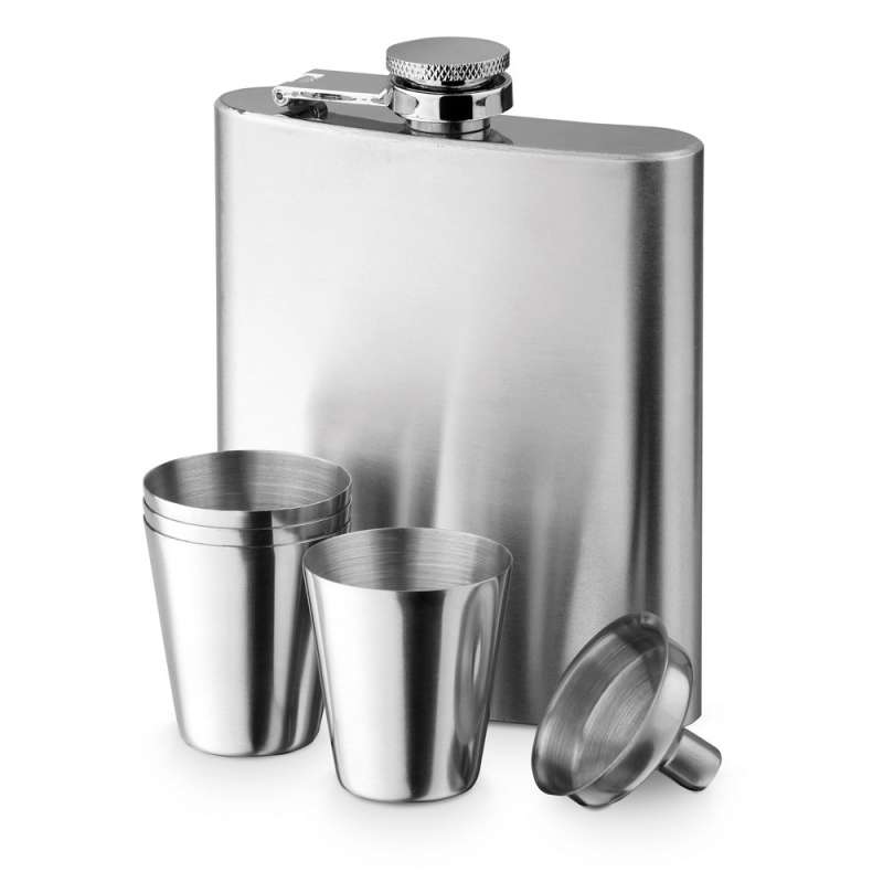 Inox flaska 200 ml med 4 koppar till grossistpris - Flaska till grossistpris