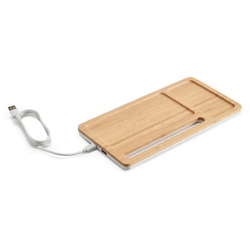 Bamboo Desk Organizer with Wireless Charger 255x135mm - Organizer at wholesale prices