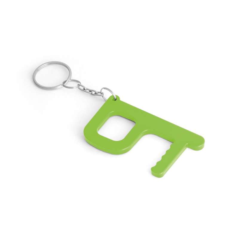 Multi-Function Keychain with Antibacterial Treatment 38x69mm - 2-in-1 Keychain at wholesale prices