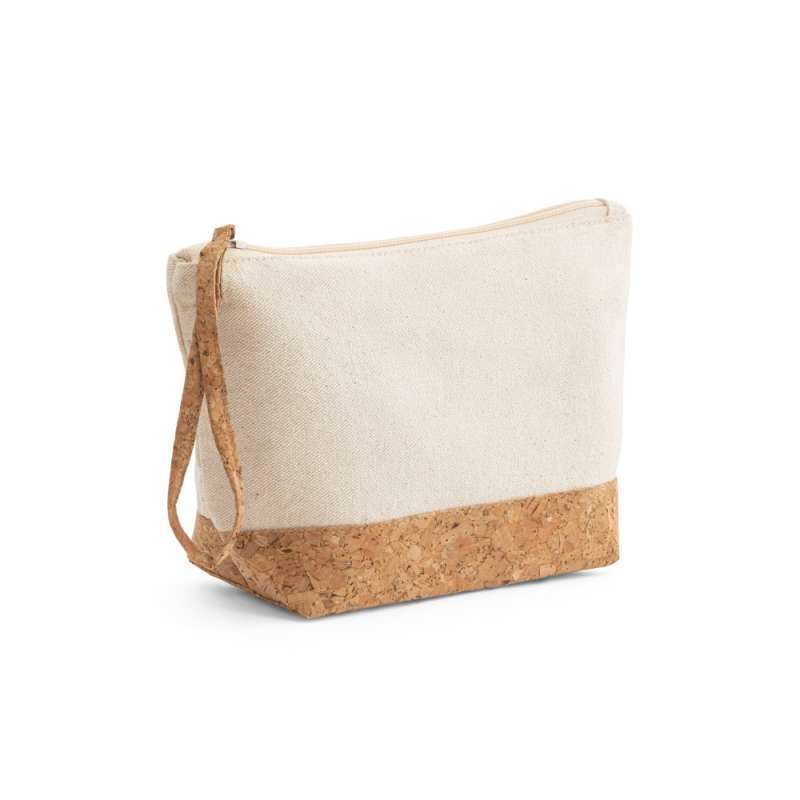 Trousse de toilette en coton et liège à prix grossiste - Accessoire équitable et durable à prix de gros