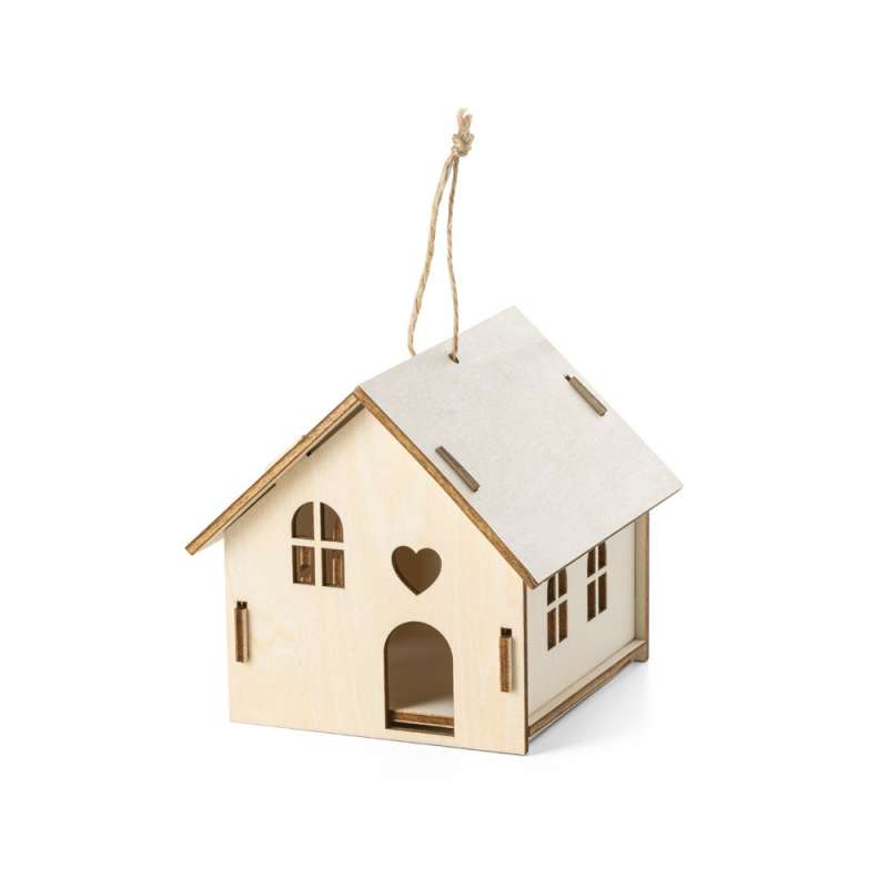 Casa decorativa natalícia em contraplacado 93x114x119mm - Acessório de Natal a preço grossista