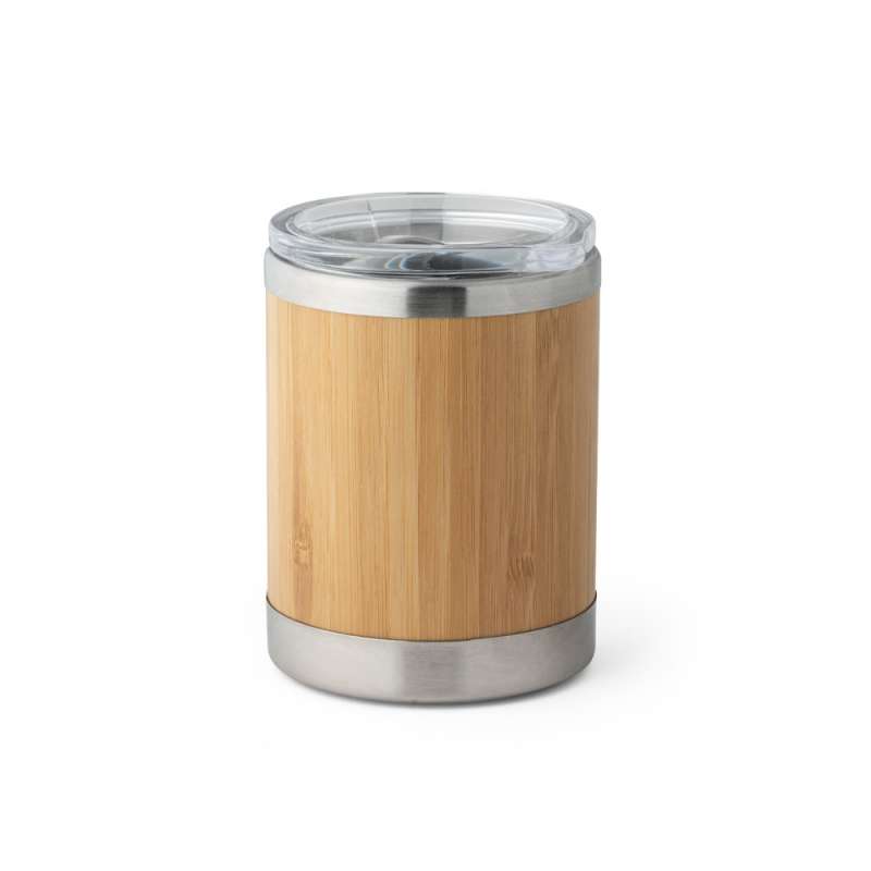 350 mL Insulated Bamboo and Stainless Steel Mug at wholesale prices - Wooden product at wholesale prices