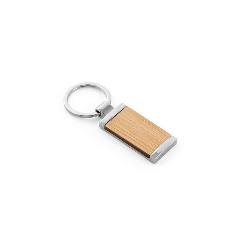 Llavero rectangular de bambú 22x47 mm a precios de mayorista - Llavero de madera a precios de mayorista