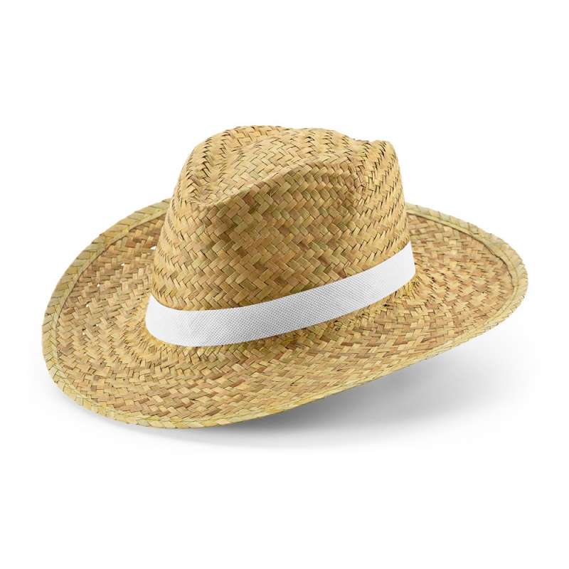 Naturlig halmhatt storlek 58 cm med band - Hatt till grossistpris