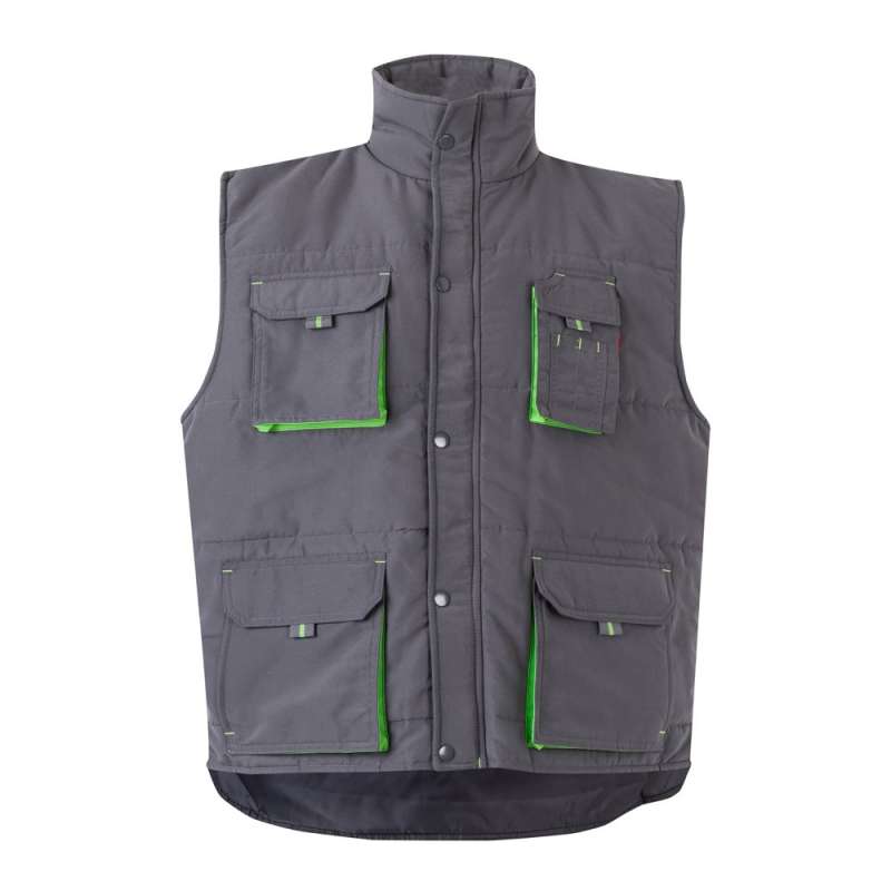 Padded vest, two-tone, multi-pocket 120g/m², 100% polyester - Reporter jacket at wholesale prices
