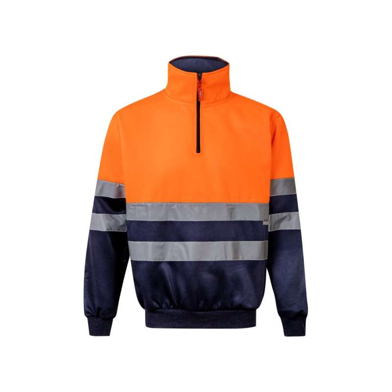Bicolort sweatshirt 4XL/5XL med reflexband - Sweatshirt till grossistpris
