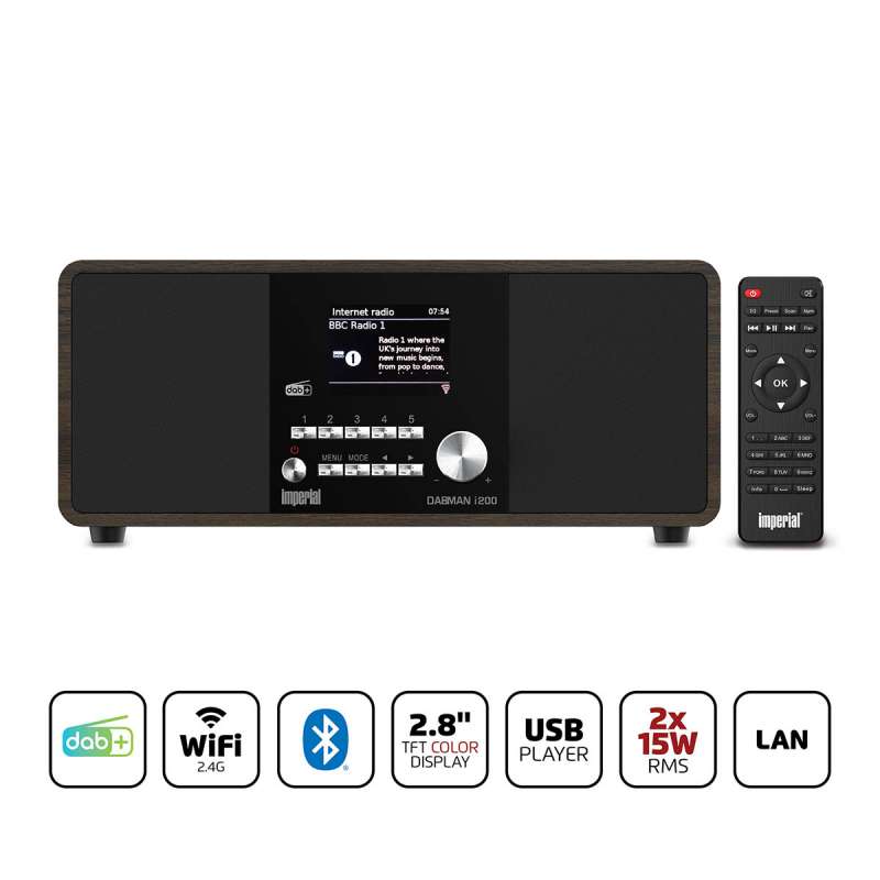 Internet DAB stereo-radio in licht houten afwerking tegen groothandelsprijzen - Hi-fi set tegen groothandelsprijzen