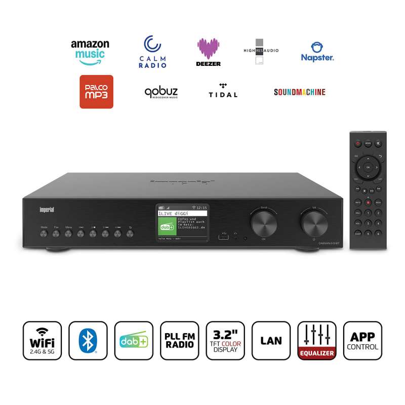 Zwarte HiFi Internet DAB FM Bluetooth Radio tegen groothandelsprijzen - Hi-fi set tegen groothandelsprijzen