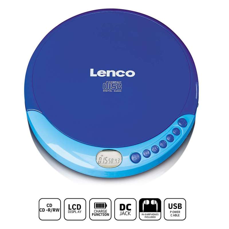 Lecteur CD portable avec fonction de recharge Bleu - Lecteur cd à prix de gros