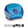 Boombox avec lecteur CD, radio FM et autocollants Bleu - Chaîne hi-fi à prix de gros Boombox avec lecteur CD, radio FM et autocollants Bleu - Chaîne hi-fi à prix de gros