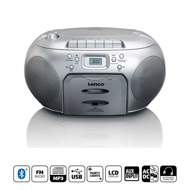 Multifunctionele zilveren FM-radio met ingebouwde speler tegen groothandelsprijzen - Hi-fi set tegen groothandelsprijzen