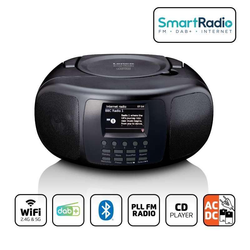 Zwarte DAB/FM internet radio met Bluetooth en CD-speler tegen groothandelsprijzen - Hi-fi set tegen groothandelsprijzen