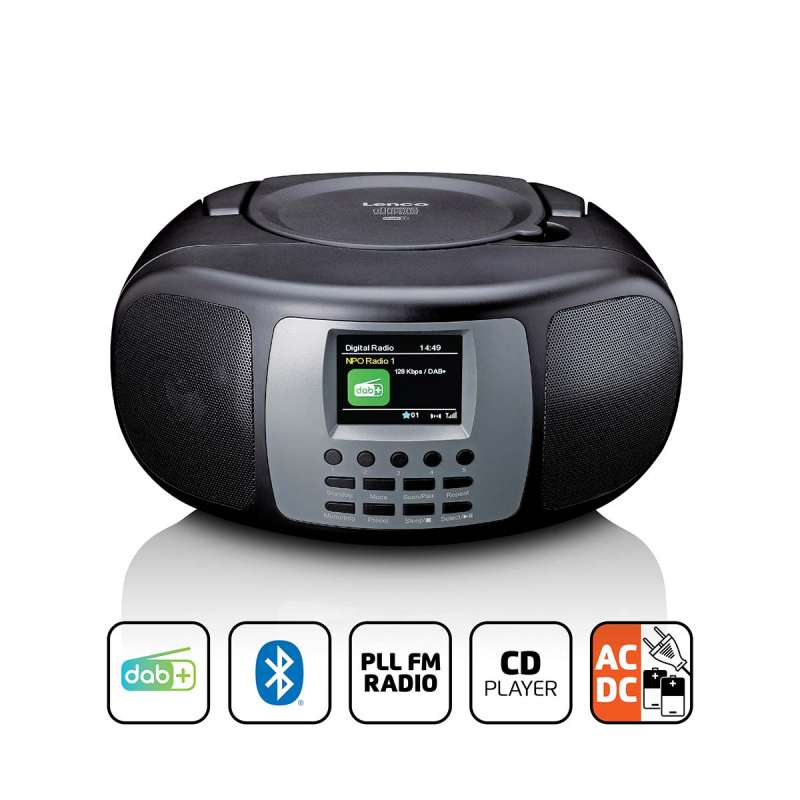Draagbare DAB/FM radio met Bluetooth CD-speler zwart - Hi-fi set tegen groothandelsprijzen