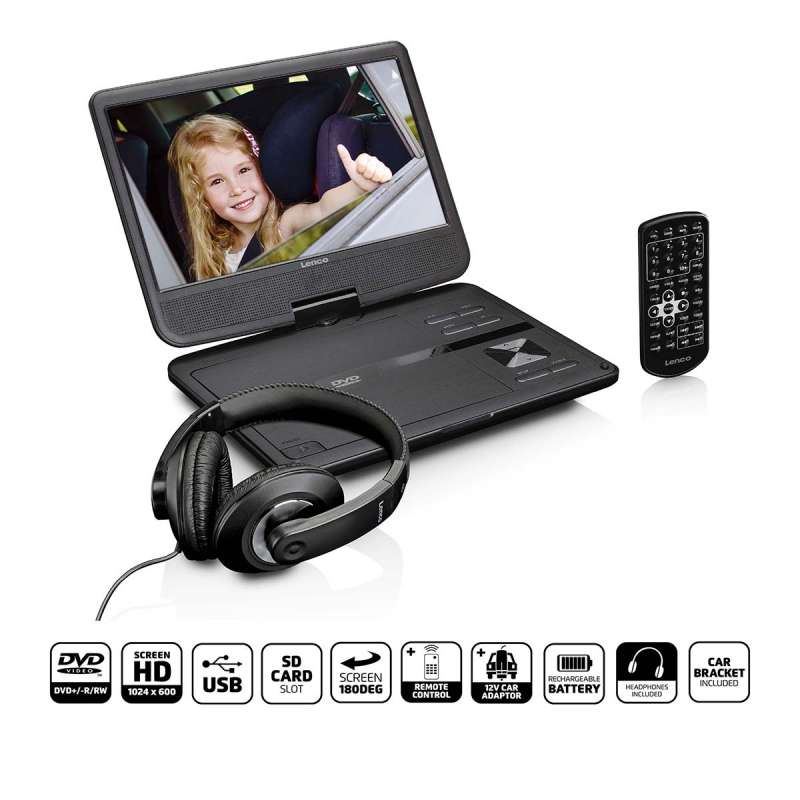 Bottiglia DVD portatile nero USB con jack audio - Lettore DVD a prezzi all'ingrosso