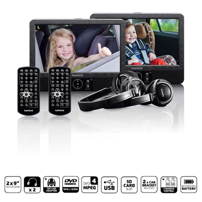 Schwarzer tragbarer DVD-Player mit Akku und SD - DVD-Player zu Großhandelspreisen