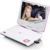 Leitor DVD portátil rosa e branco, fones incluídos - Leitor de DVD a preço grossista Leitor DVD portátil rosa e branco, fones incluídos - Leitor de DVD a preço grossista