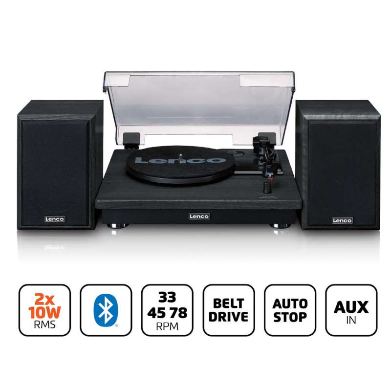 Platine vinyle avec réception Bluetooth® et deux enceintes externes à prix grossiste - platine vinyle à prix de gros