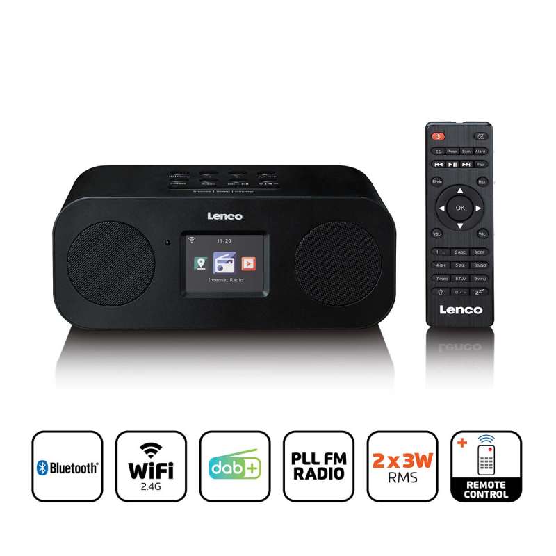 Zwarte internet stereo radio, DAB FM en Bluetooth tegen groothandelsprijzen - Hi-fi set tegen groothandelsprijzen