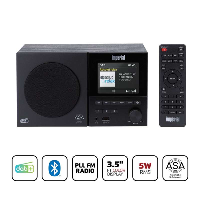 DAB/FM mono radio met Bluetooth en USB-houtafwerking - Hi-fi set tegen groothandelsprijzen