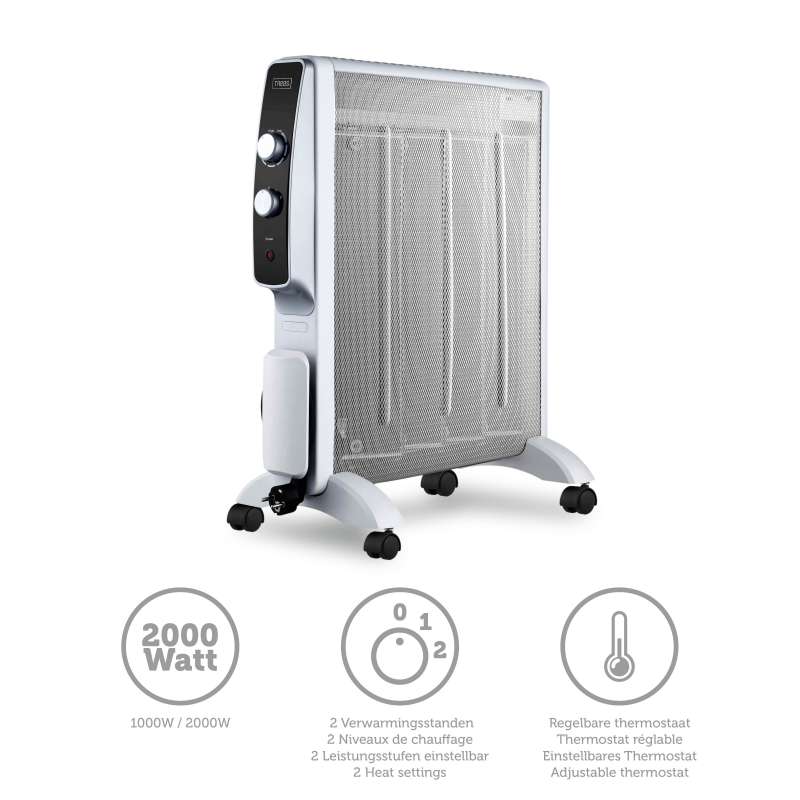 Radiador micatérmico branco 2000W - radiador a preço grossista