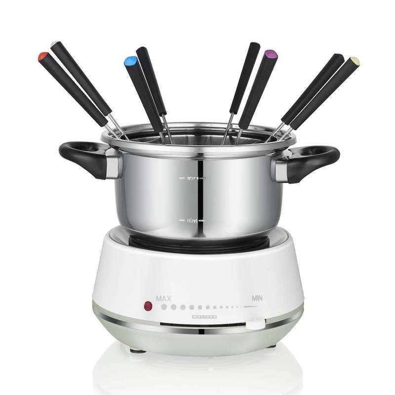 Fondue électrique 2L 1200W Acier inoxydable / Blanc à prix grossiste - appareil à fondue à prix de gros