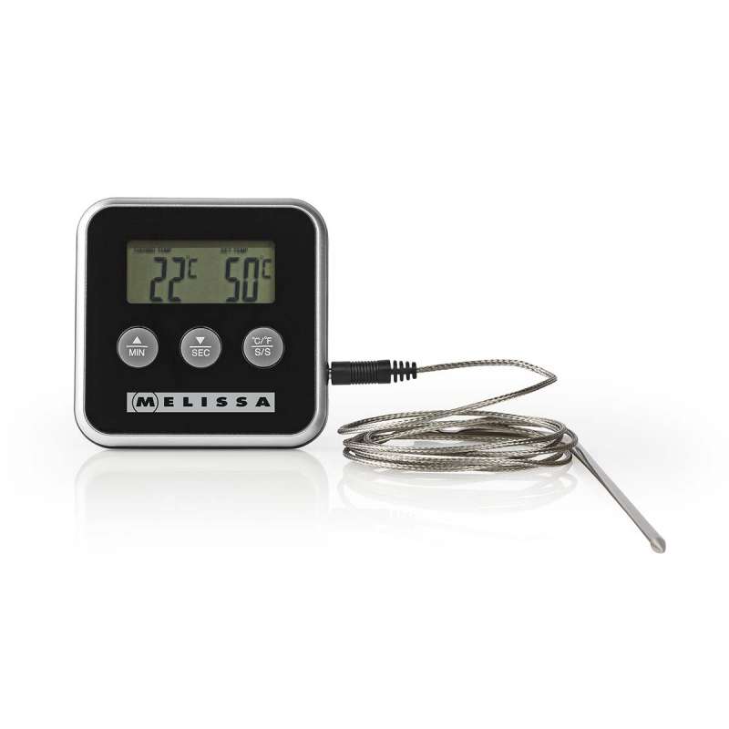 Thermomètre à viande | jusqu'à 250°C | Minuterie d'alarme | Affichage LCD à prix grossiste - Thermomètre à prix de gros