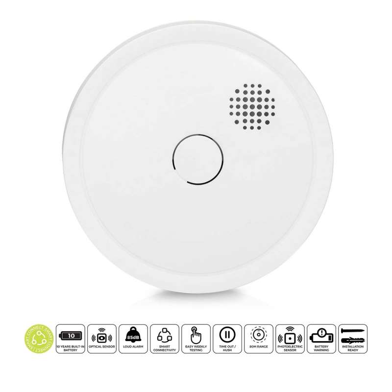 Detector de humo blanco, conectable sin cables - Detector de humo a precios de mayorista