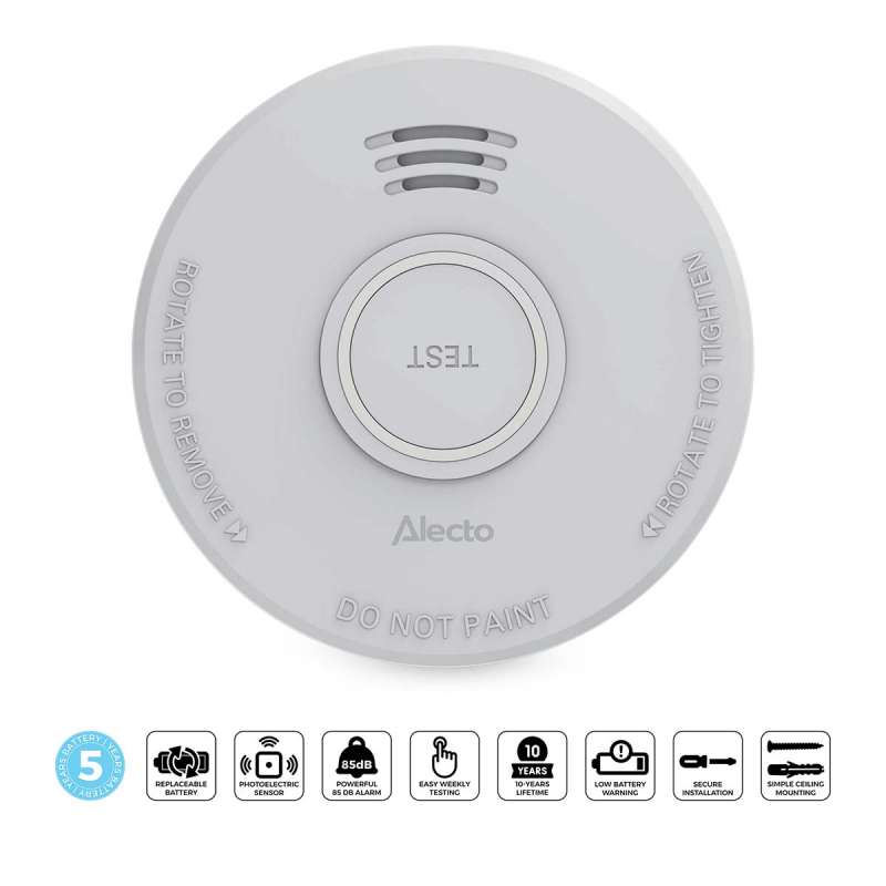 Detector de humo blanco, autonomía 5 años - Detector de humo a precios de mayorista