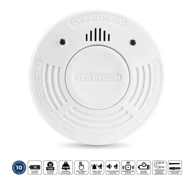 Detector de humo blanco con 10 años de autonomía a precios de mayorista - Detector de humo a precios de mayorista