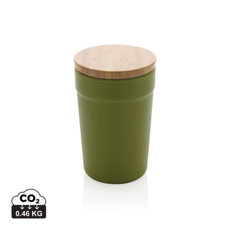 Mug 300ml PP Recycelt mit Bambusdeckel - Recycelbares Zubehör zu Großhandelspreisen