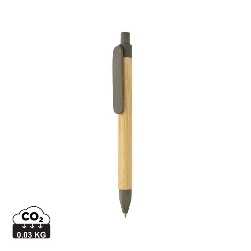 Recycled Papieren Bamboe Pen 13.9 cm - Recycleerbaar accessoire tegen groothandelsprijzen